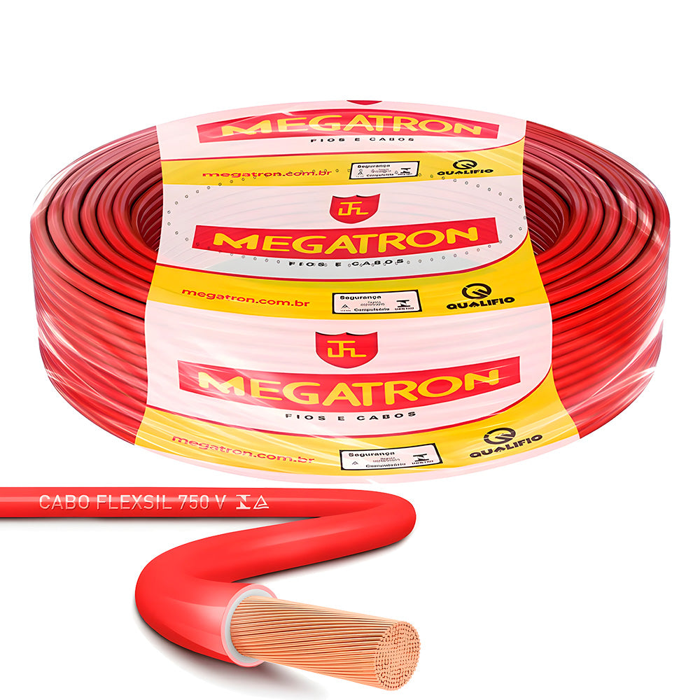 Metro Cabo de Energia Flexivel 2,50mm, 750V, Megatron - Vermelho